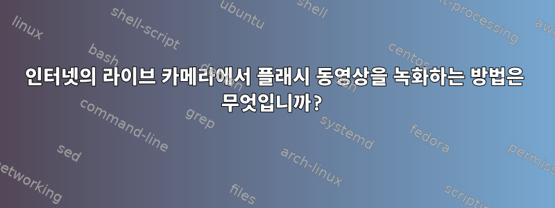 인터넷의 라이브 카메라에서 플래시 동영상을 녹화하는 방법은 무엇입니까?