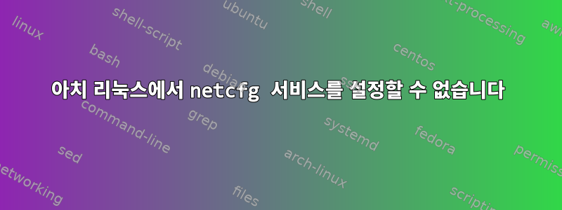 아치 리눅스에서 netcfg 서비스를 설정할 수 없습니다