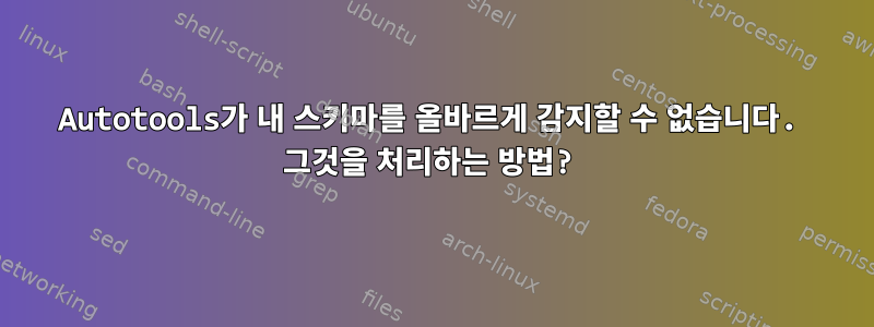 Autotools가 내 스키마를 올바르게 감지할 수 없습니다. 그것을 처리하는 방법?