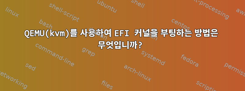 QEMU(kvm)를 사용하여 EFI 커널을 부팅하는 방법은 무엇입니까?