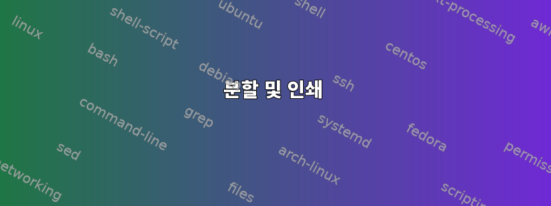 분할 및 인쇄