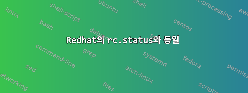 Redhat의 rc.status와 동일