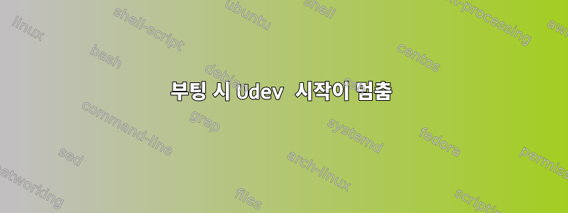 부팅 시 Udev 시작이 멈춤