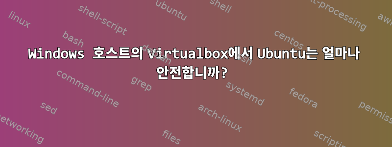 Windows 호스트의 Virtualbox에서 Ubuntu는 얼마나 안전합니까?