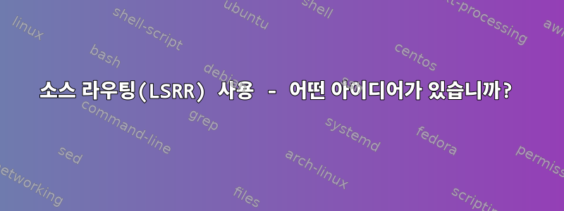 소스 라우팅(LSRR) 사용 - 어떤 아이디어가 있습니까?