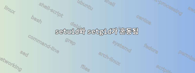 setuid와 setgid가 혼동됨