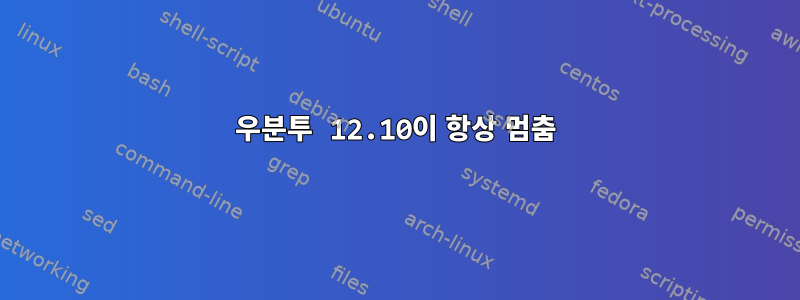 우분투 12.10이 항상 멈춤