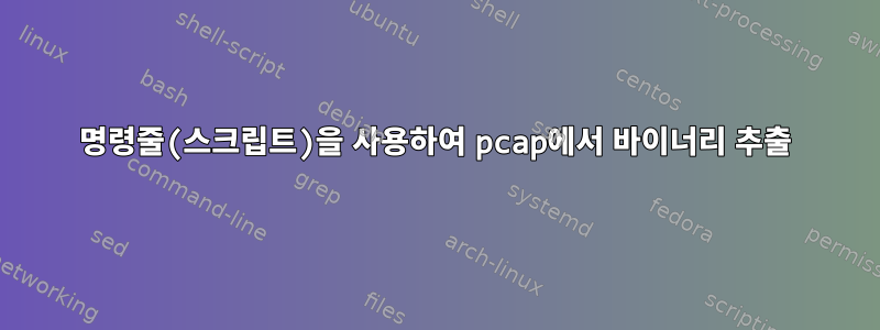 명령줄(스크립트)을 사용하여 pcap에서 바이너리 추출