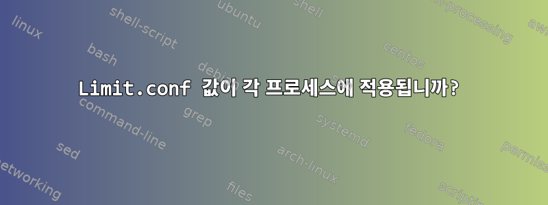 Limit.conf 값이 각 프로세스에 적용됩니까?