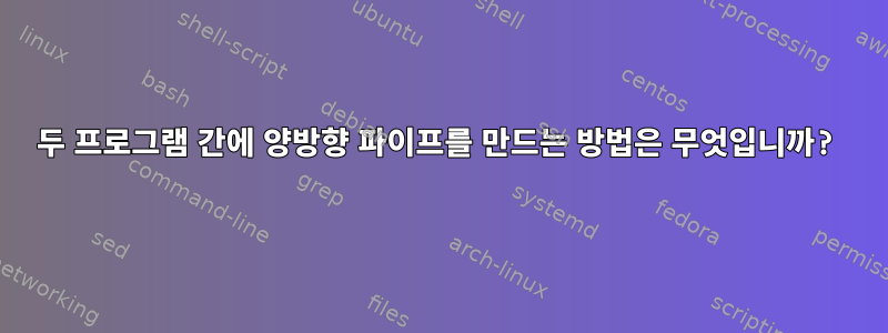 두 프로그램 간에 양방향 파이프를 만드는 방법은 무엇입니까?