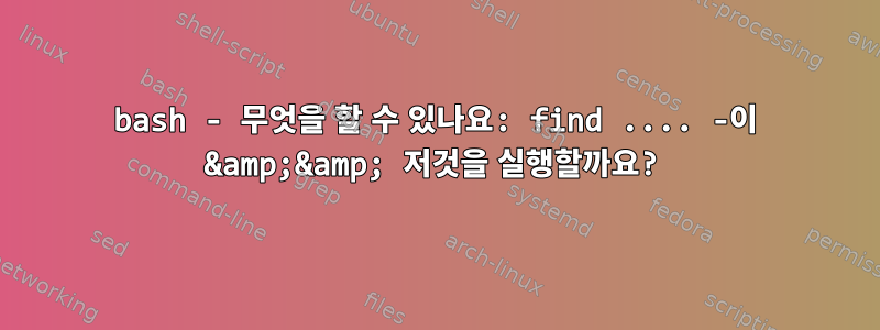 bash - 무엇을 할 수 있나요: find .... -이 &amp;&amp; 저것을 실행할까요?