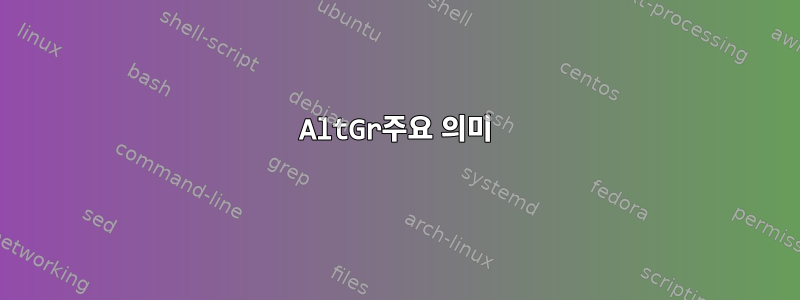 AltGr주요 의미