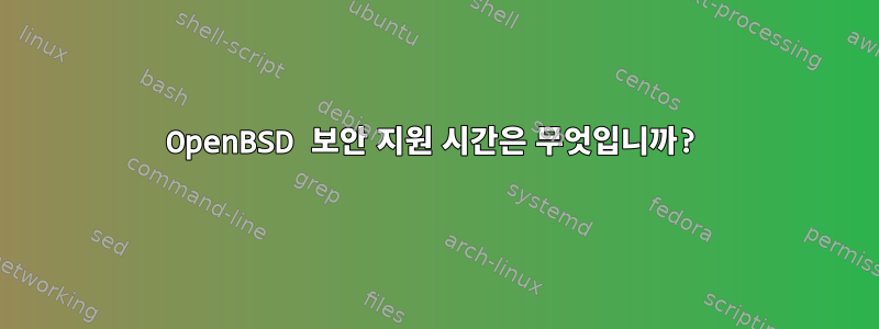 OpenBSD 보안 지원 시간은 무엇입니까?