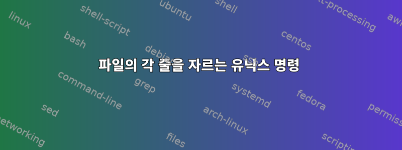 파일의 각 줄을 자르는 유닉스 명령