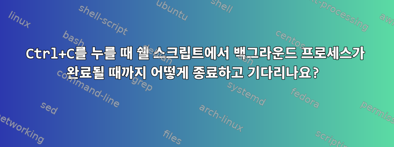 Ctrl+C를 누를 때 쉘 스크립트에서 백그라운드 프로세스가 완료될 때까지 어떻게 종료하고 기다리나요?