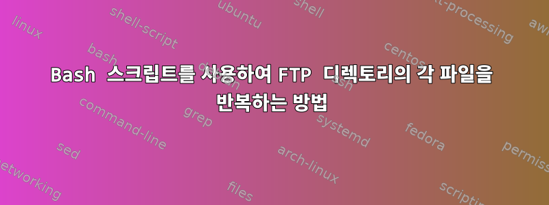 Bash 스크립트를 사용하여 FTP 디렉토리의 각 파일을 반복하는 방법