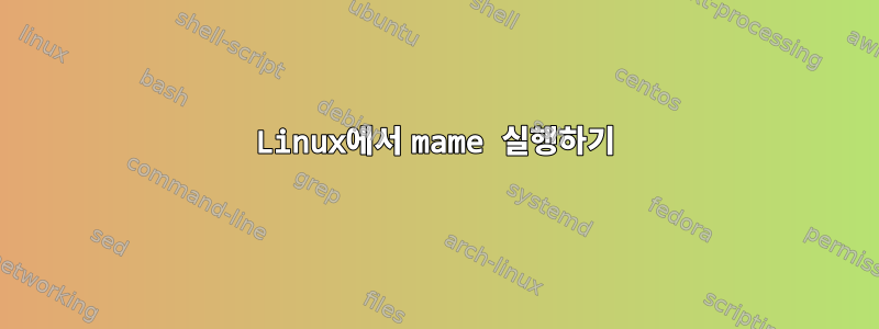 Linux에서 mame 실행하기