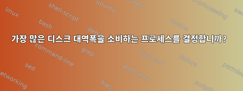 가장 많은 디스크 대역폭을 소비하는 프로세스를 결정합니까?