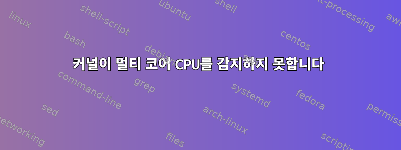 커널이 멀티 코어 CPU를 감지하지 못합니다