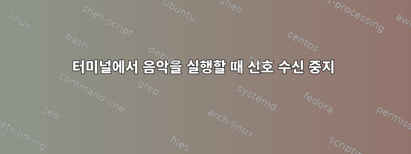 터미널에서 음악을 실행할 때 신호 수신 중지