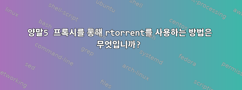 양말5 프록시를 통해 rtorrent를 사용하는 방법은 무엇입니까?