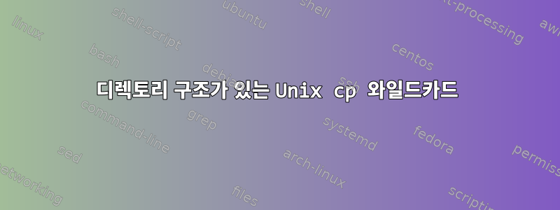 디렉토리 구조가 있는 Unix cp 와일드카드