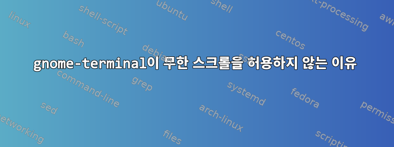 gnome-terminal이 무한 스크롤을 허용하지 않는 이유