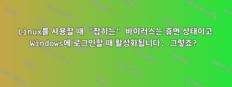 Linux를 사용할 때 "잡히는" 바이러스는 휴면 상태이고 Windows에 로그인할 때 활성화됩니다. 그렇죠?