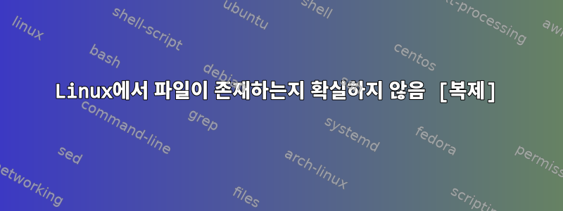 Linux에서 파일이 존재하는지 확실하지 않음 [복제]