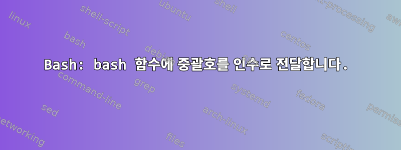 Bash: bash 함수에 중괄호를 인수로 전달합니다.