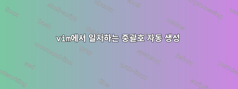 vim에서 일치하는 중괄호 자동 생성