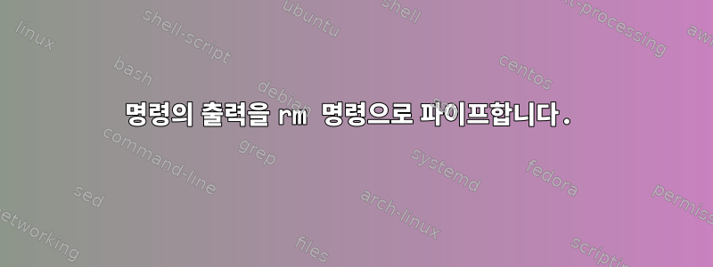 명령의 출력을 rm 명령으로 파이프합니다.