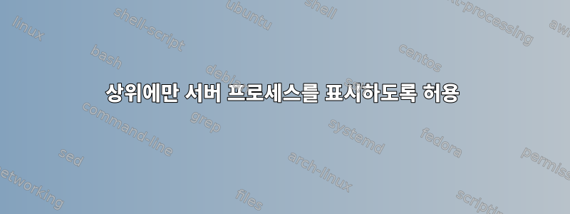 상위에만 서버 프로세스를 표시하도록 허용