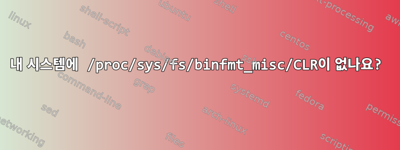 내 시스템에 /proc/sys/fs/binfmt_misc/CLR이 없나요?