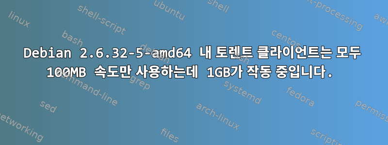 Debian 2.6.32-5-amd64 내 토렌트 클라이언트는 모두 100MB 속도만 사용하는데 1GB가 작동 중입니다.