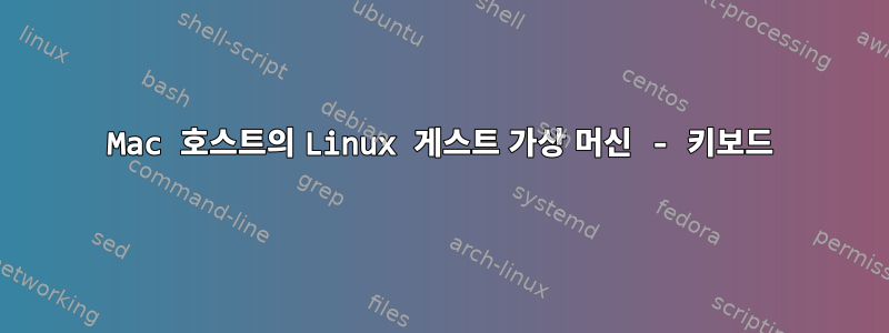 Mac 호스트의 Linux 게스트 가상 머신 - 키보드