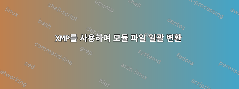 XMP를 사용하여 모듈 파일 일괄 변환