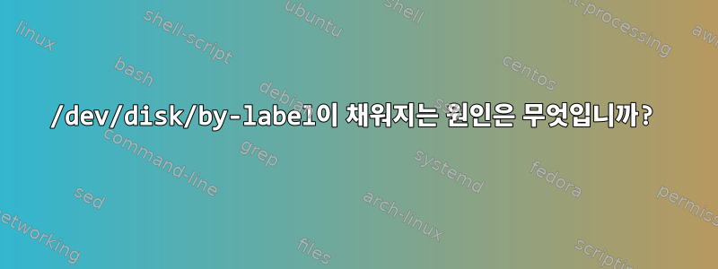 /dev/disk/by-label이 채워지는 원인은 무엇입니까?