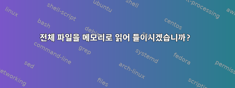 전체 파일을 메모리로 읽어 들이시겠습니까?