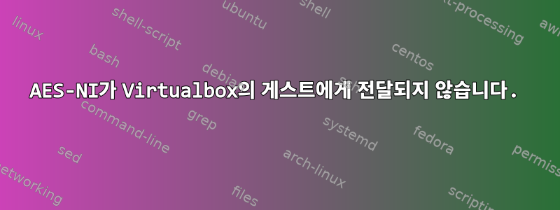 AES-NI가 Virtualbox의 게스트에게 전달되지 않습니다.