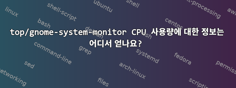 top/gnome-system-monitor CPU 사용량에 대한 정보는 어디서 얻나요?