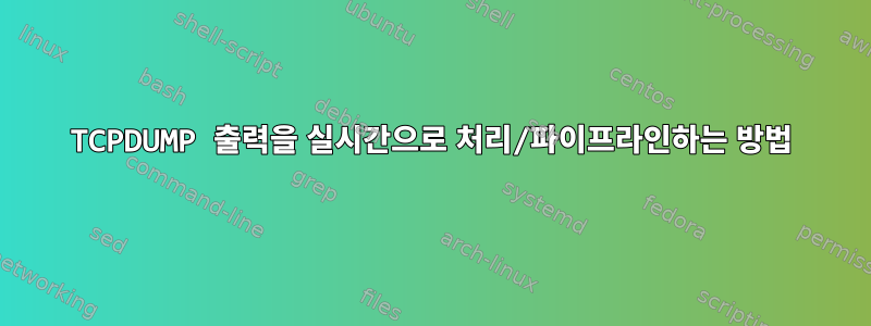 TCPDUMP 출력을 실시간으로 처리/파이프라인하는 방법