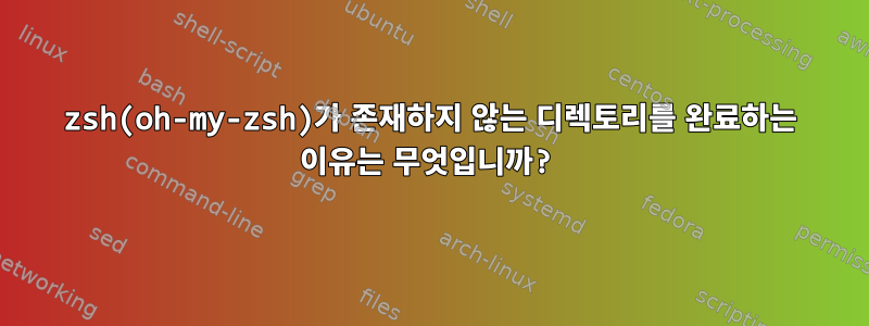 zsh(oh-my-zsh)가 존재하지 않는 디렉토리를 완료하는 이유는 무엇입니까?