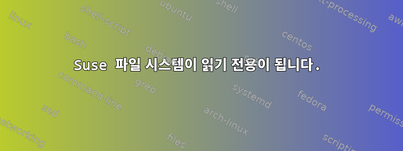 Suse 파일 시스템이 읽기 전용이 됩니다.