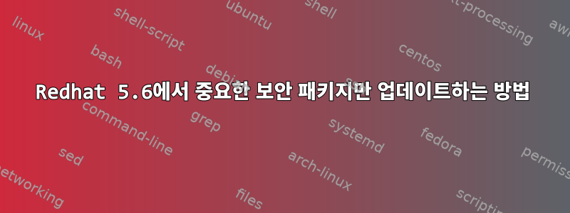 Redhat 5.6에서 중요한 보안 패키지만 업데이트하는 방법