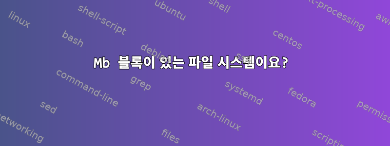 1Mb 블록이 있는 파일 시스템이요?