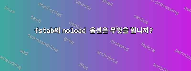 fstab의 noload 옵션은 무엇을 합니까?