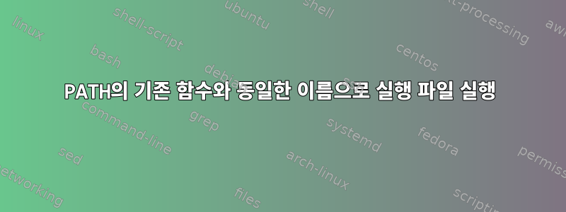 PATH의 기존 함수와 동일한 이름으로 실행 파일 실행