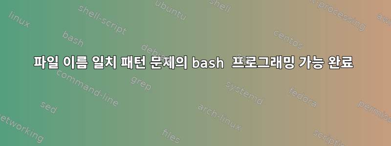 파일 이름 일치 패턴 문제의 bash 프로그래밍 가능 완료