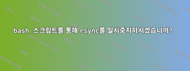 bash 스크립트를 통해 rsync를 일시중지하시겠습니까?